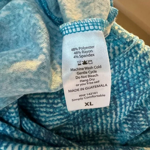 Brand New LuLaRoe Size XL Teal, Dark Teal & White Julia Dress - Picture 5 of 7